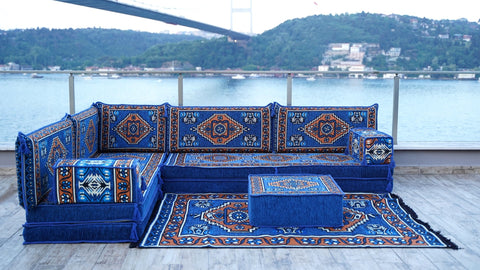 8 Thickness L Shape Sofa, Arabic Sofa, Turkish Floor Seating Set, Arabic Majlis Set