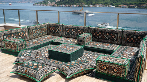 8 Thickness U Sofa Set, Arabic Sofa, Moroccan Sofa Seating Set, Floor Sofa Set