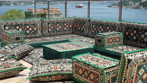 8 Thickness U Sofa Set, Arabic Sofa, Moroccan Sofa Seating Set, Floor Sofa Set