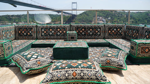 8 Thickness U Sofa Set, Arabic Sofa, Moroccan Sofa Seating Set, Floor Sofa Set