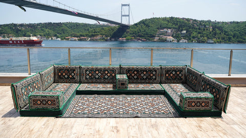 8 Thickness U Sofa Set, Arabic Sofa, Moroccan Sofa Seating Set, Floor Sofa Set