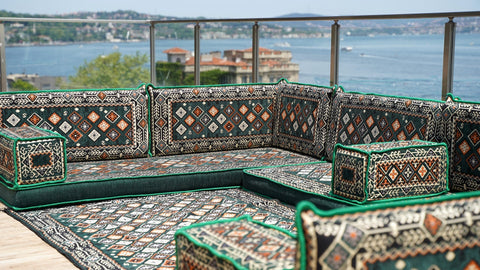 8 Thickness U Sofa Set, Arabic Sofa, Moroccan Sofa Seating Set, Floor Sofa Set