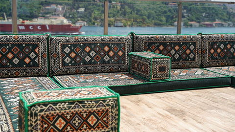 8 Thickness U Sofa Set, Arabic Sofa, Moroccan Sofa Seating Set, Floor Sofa Set