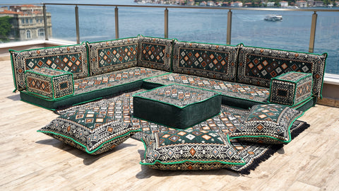 L Shaped Floor Seating Sofa, Turkish Sofa, Moroccan Sofa Set