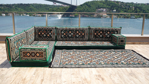 8 Thickness L Shape Sofa, Floor Seating Sofa, Turkish Sofa, Moroccan Sofa Set