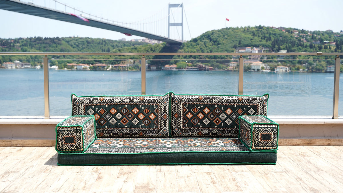 Loveseat Sofa, Turkish Cushions, Arabic Majlis Seating