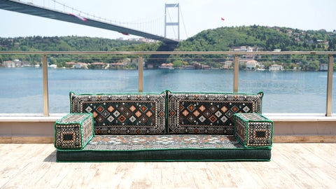Loveseat Sofa, Turkish Cushions, Arabic Majlis Seating
