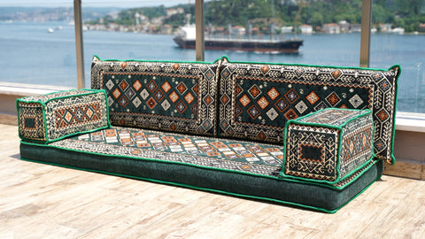 Loveseat Sofa, Turkish Cushions, Arabic Majlis Seating