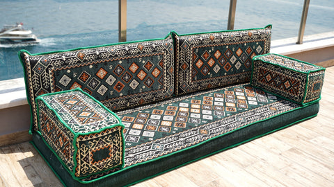 Loveseat Sofa, Turkish Cushions, Arabic Majlis Seating