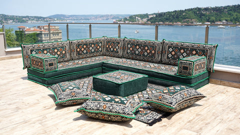 8 Thickness L Shape Sofa, Floor Seating Sofa, Turkish Sofa, Moroccan Sofa Set