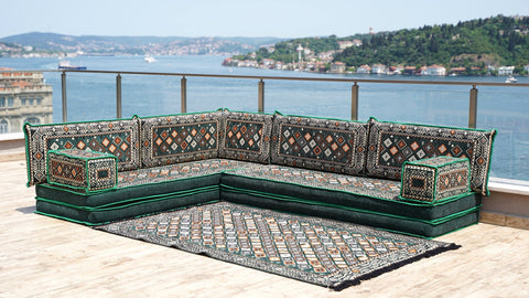 8 Thickness L Shape Sofa, Floor Seating Sofa, Turkish Sofa, Moroccan Sofa Set