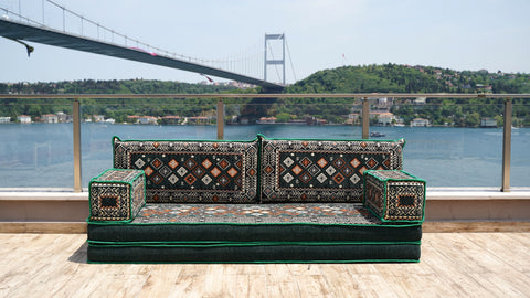 Loveseat Sofa, Turkish Cushions, Arabic Majlis Seating
