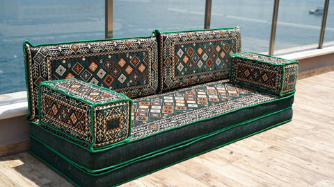 Loveseat Sofa, Turkish Cushions, Arabic Majlis Seating