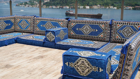 U Shaped Floor Cushions, Moroccan Sofa Set, Arabic Jalsa Seating