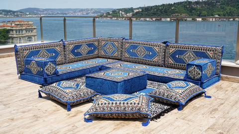 8 Thickness L Shape Sofa, Arabic Floor Sofa, Turkish Sitting Pillows