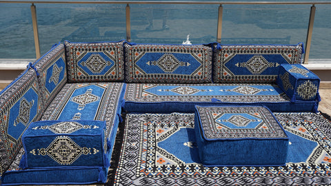 Moroccan Sofa, L Shaped Floor Sofa, Turkish Sitting Pillows