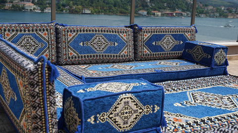 Moroccan Sofa, L Shaped Floor Sofa, Turkish Sitting Pillows