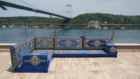 Moroccan Sofa, L Shaped Floor Sofa, Turkish Sitting Pillows