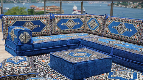Moroccan Sofa, L Shaped Floor Sofa, Turkish Sitting Pillows