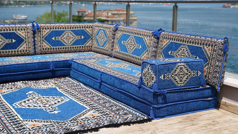 Moroccan Sofa, L Shaped Floor Sofa, Turkish Sitting Pillows