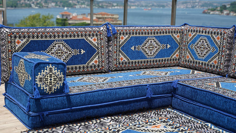 Moroccan Sofa, L Shaped Floor Sofa, Turkish Sitting Pillows