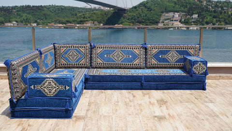 Moroccan Sofa, L Shaped Floor Sofa, Turkish Sitting Pillows