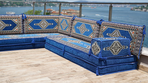 Moroccan Sofa, L Shaped Floor Sofa, Turkish Sitting Pillows