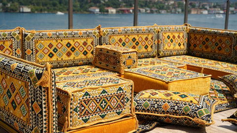 8 Thickness U Sofa Set, Handmade Arabic Sofa, Moroccan Sofa, Floor Seating Set