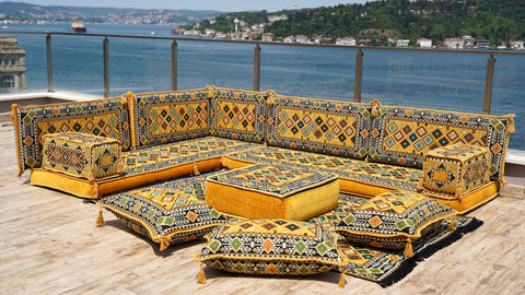 8 Thickness L Shape Sofa, Floor Sofa, Turkish Seating Cushions, Arabic Sofa Set