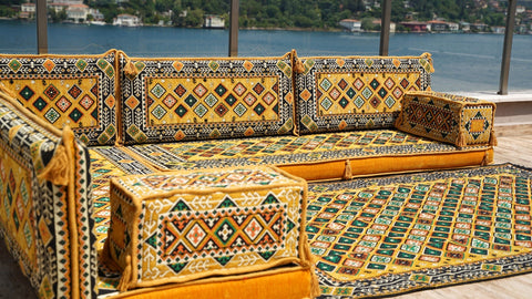 8 Thickness L Shape Sofa, Floor Sofa, Turkish Seating Cushions, Arabic Sofa Set