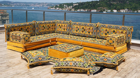 8 Thickness L Shape Sofa, Floor Sofa, Turkish Seating Cushions, Arabic Sofa Set