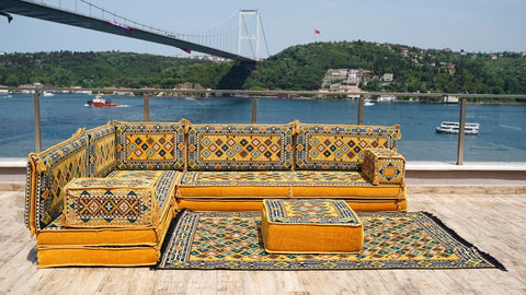 8 Thickness L Shape Sofa, Floor Sofa, Turkish Seating Cushions, Arabic Sofa Set