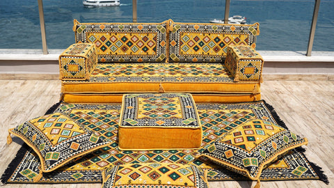 8 Thickness Single Seating Sofa, Arabic Jalsa, Turkish Floor Seating Set