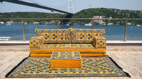 8 Thickness Single Seating Sofa, Arabic Jalsa, Turkish Floor Seating Set