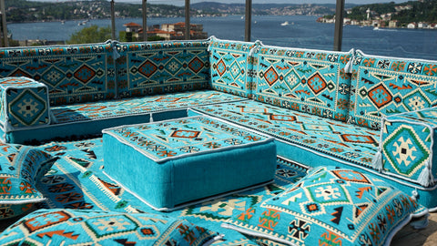 L Shaped Moroccan Sofa, Majlis Sofa, Floor Cushions Set