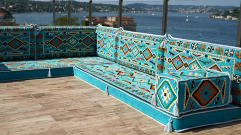 L Shaped Moroccan Sofa, Majlis Sofa, Floor Cushions Set
