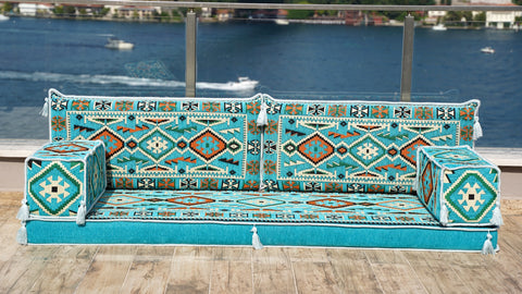 Loveseat Sofa, Arabic Majlis Seating, Floor Cushions