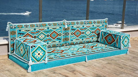 Loveseat Sofa, Arabic Majlis Seating, Floor Cushions