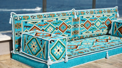 Loveseat Sofa, Arabic Majlis Seating, Floor Cushions