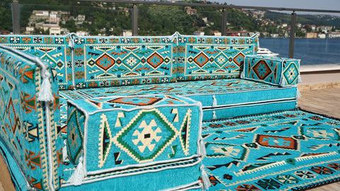 L Shaped Moroccan Sofa, Majlis Sofa, Floor Cushions Set