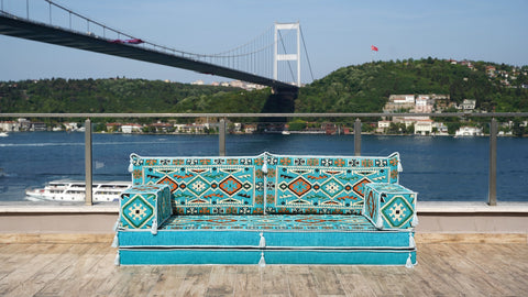 Loveseat Sofa, Arabic Majlis Seating, Floor Cushions