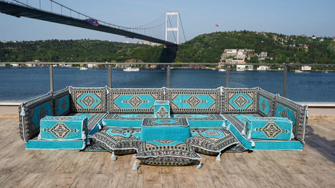 8 Thickness U Sofa Set, Turkish Floor Seating Set, Moroccan Sofa Set, Arabic Jalsa