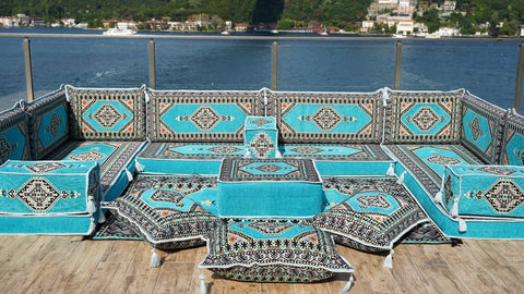 8 Thickness U Sofa Set, Turkish Floor Seating Set, Moroccan Sofa Set, Arabic Jalsa