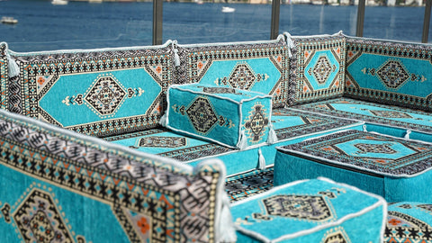 8 Thickness U Sofa Set, Turkish Floor Seating Set, Moroccan Sofa Set, Arabic Jalsa