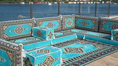 8 Thickness U Sofa Set, Turkish Floor Seating Set, Moroccan Sofa Set, Arabic Jalsa