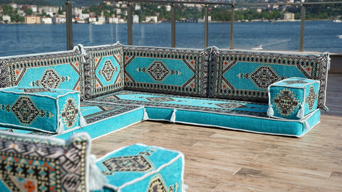 8 Thickness U Sofa Set, Turkish Floor Seating Set, Moroccan Sofa Set, Arabic Jalsa