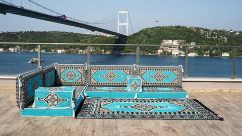 L Shaped Floor Sofa, Floor Seating Set, Arabic Majlis Sofa