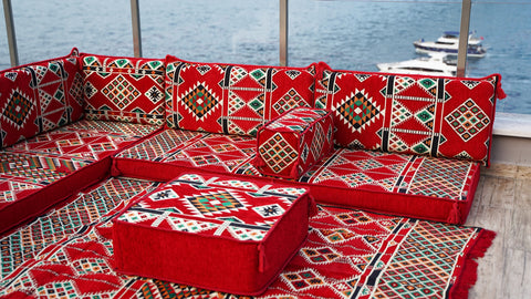 L Shaped Arabic Sofa, Turkish Seating Cushions, Arabic Majlis Jalsa