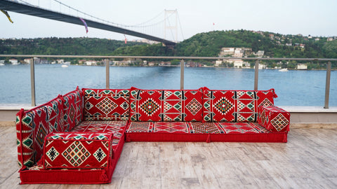 L Shaped Arabic Sofa, Turkish Seating Cushions, Arabic Majlis Jalsa