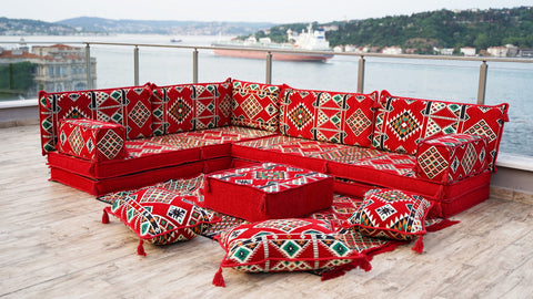 L Shaped Arabic Sofa, Turkish Seating Cushions, Arabic Majlis Jalsa